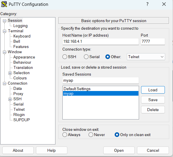 Puty esp8266 wifi router telnet bağlantısı Puty esp8266 wifi router telnet bağlantısı