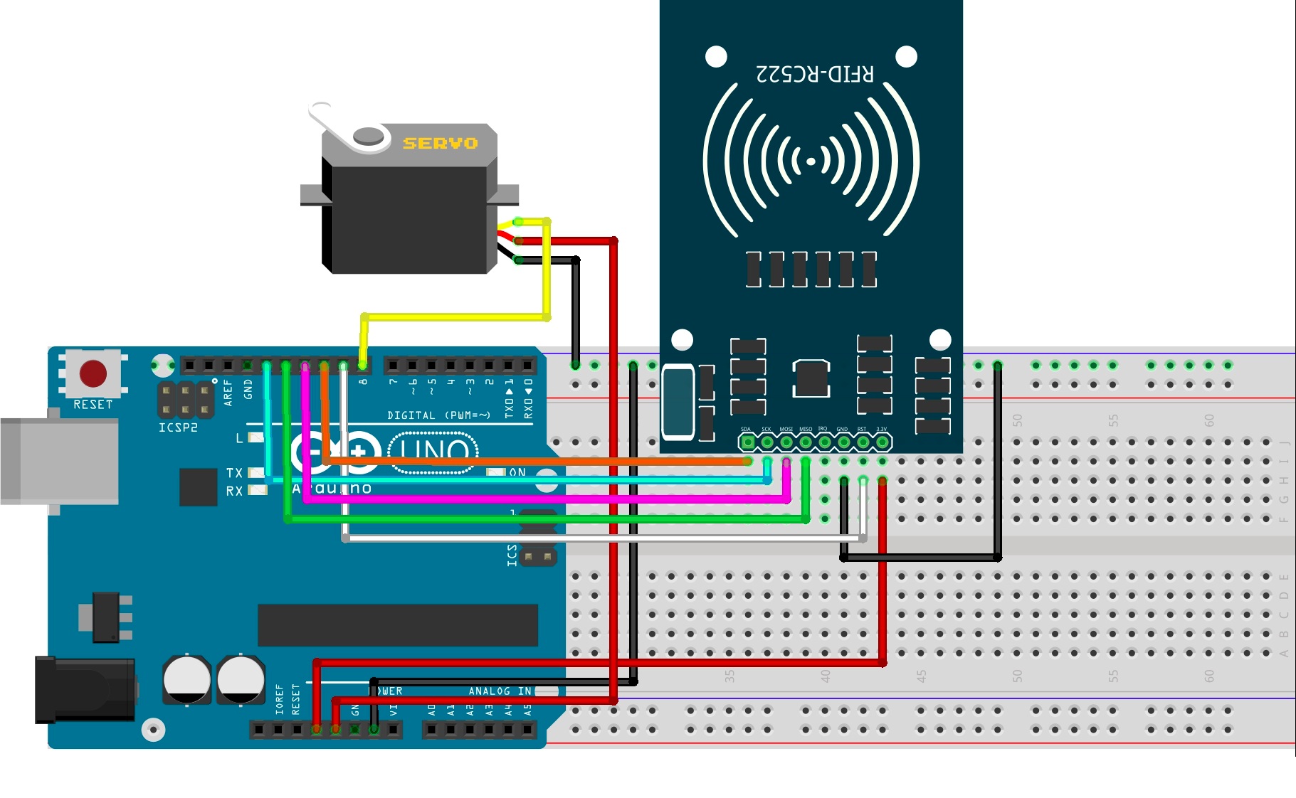 arduino rf id servo
