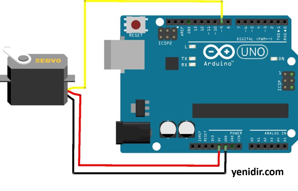Arduino servo bağlantı şeması Arduino servo bağlantı şeması