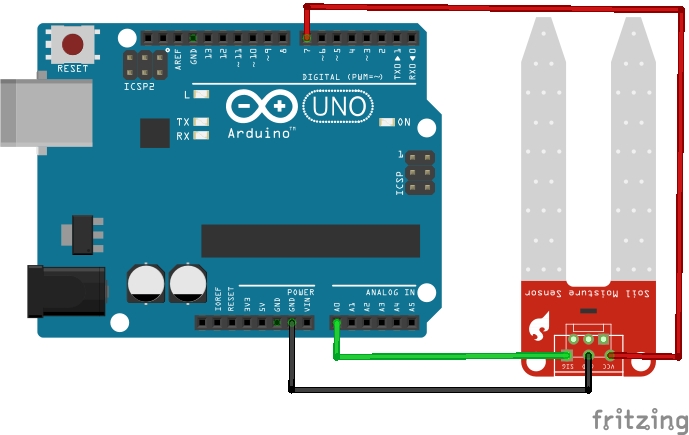 Arduino ile Toprak Nem Sensörü bağlantı şeması Arduino ile Toprak Nem Sensörü bağlantı şeması