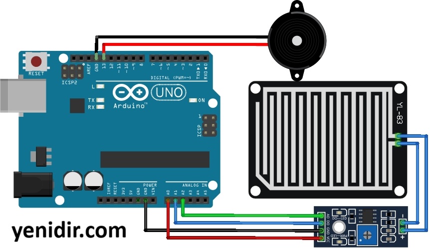 Arduino ile Yağmur Algılama Sensörü devresi Arduino ile Yağmur Algılama Sensörü devresi