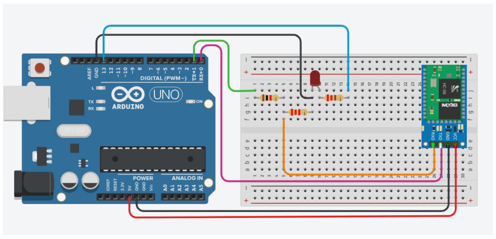 Arduino ile HB-10 Bluetooth Modülü Bağlantı Şeması Arduino ile HB-10 Bluetooth Modülü Bağlantı Şeması