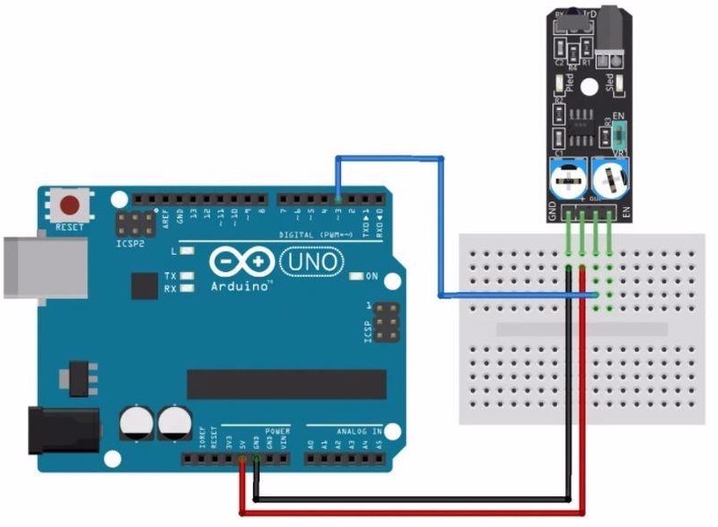 Arduino KY-032 Kızılötesi Engel Sensörü Devre Şeması