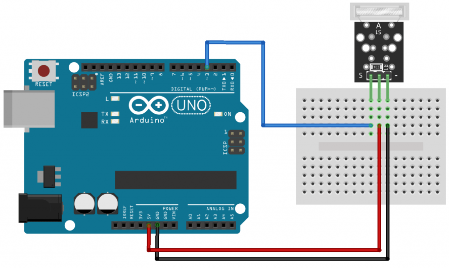 Arduino KY-031 Darbe Sensörü Devre Şeması