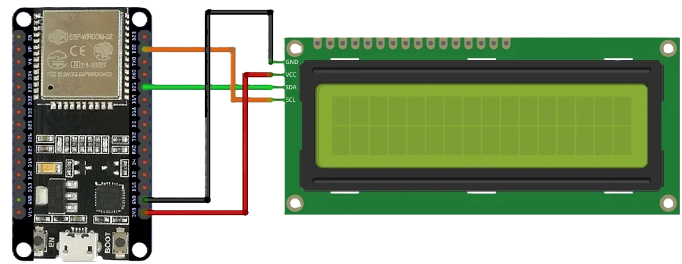 ESP32 I2C LCD Ekran Bağlantı Şeması