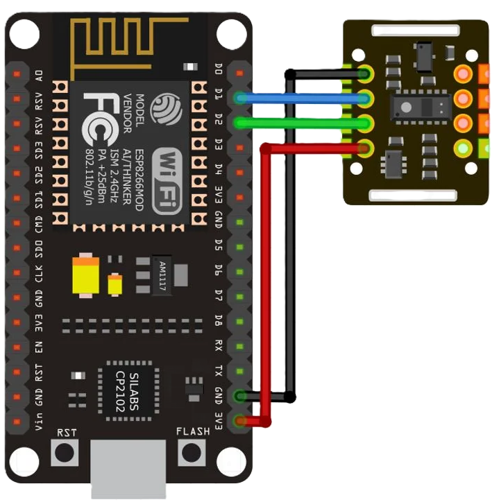 ESP8266 NodeMCU MAX30102 Sensör Bağlantı Şeması