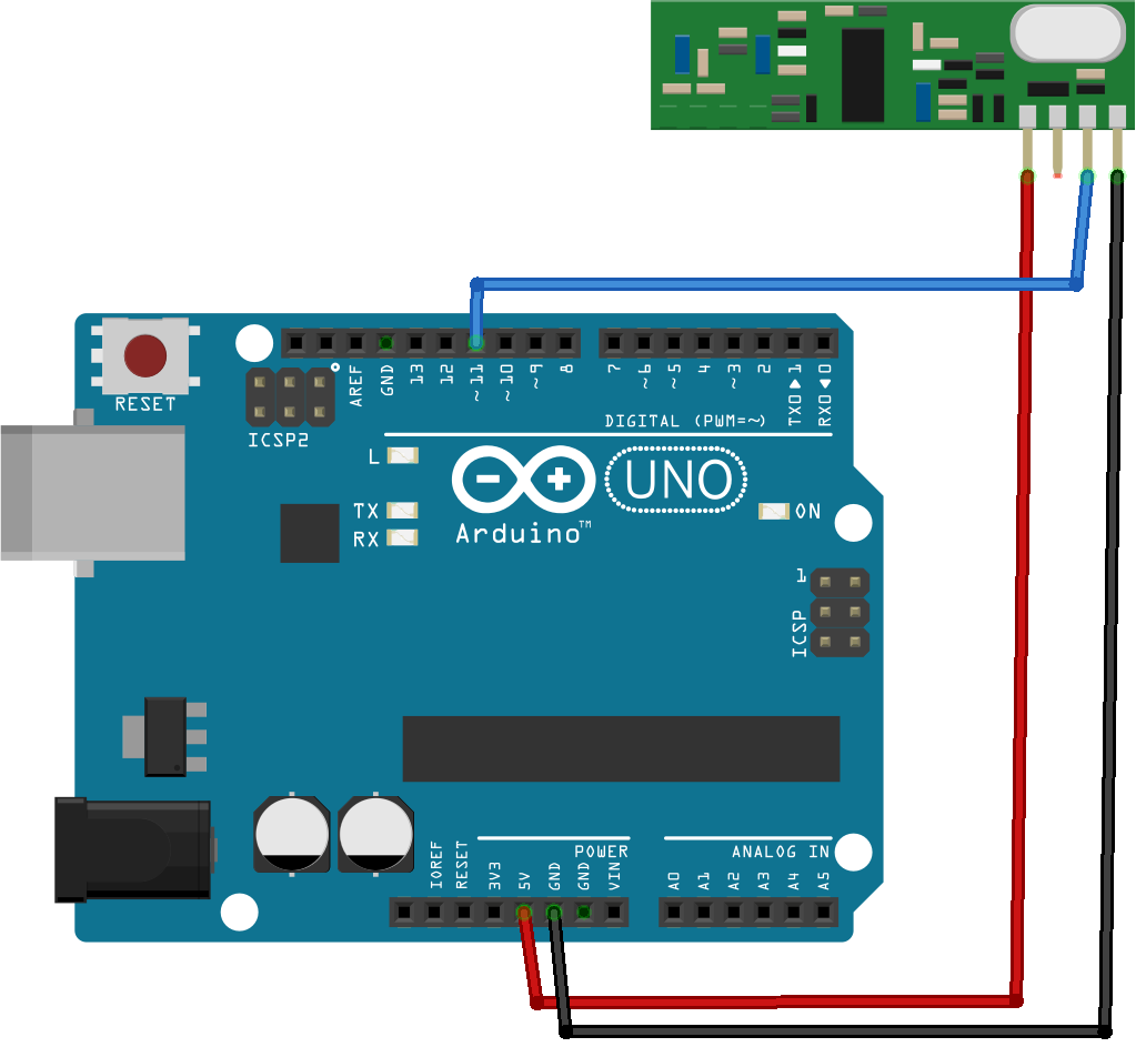 Arduino 433 mhz Alıcı Şeması Arduino 433 mhz Alıcı Şeması
